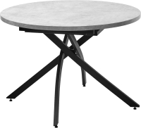 Обеденный стол M-City Дарио D110 раскладной / 464M05641 (бетон чикаго светло-серый/черный) - 