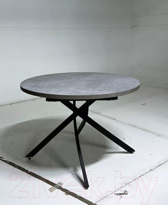 Обеденный стол M-City Дарио D110 раскладной / 464M05641 (бетон чикаго светло-серый/черный)
