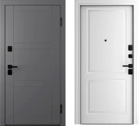 Входная дверь Belwooddoors Модель 8 210x100 Black правая (графит/Alta эмаль белый) - 