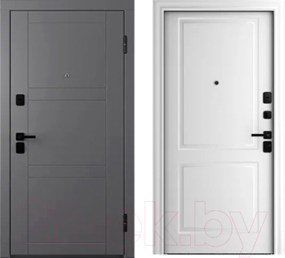 Входная дверь Belwooddoors Модель 8 210x100 Black правая (графит/Alta эмаль белый)