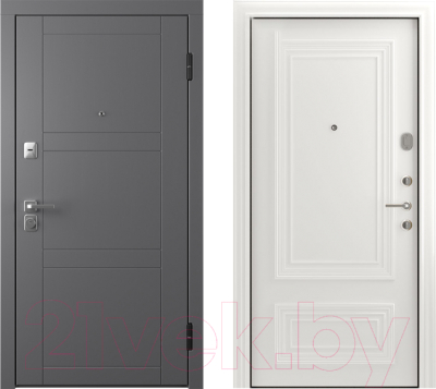 Входная дверь Belwooddoors Модель 8 210x100 правая (графит/палаццо 2 эмаль белый)