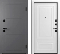 Входная дверь Belwooddoors Модель 8 210x100 Black правая (графит/палаццо 2 эмаль белый) - 