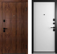 Входная дверь Belwooddoors Модель 8 210x100 Black правая (орех/Avesta эмаль белый) - 