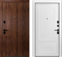 Входная дверь Belwooddoors Модель 8 210x100 Black правая (орех/палаццо 2 эмаль белый) - 
