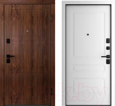 Входная дверь Belwooddoors Модель 8 210x100 Black правая (орех/роялти эмаль белый)