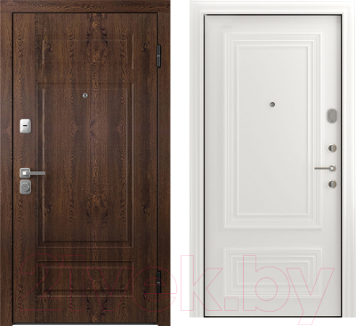 Входная дверь Belwooddoors Модель 9 210x100 правая (орех/палаццо 2 эмаль белый)