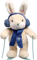 Мягкая игрушка Milo Toys Little Friend Зайчонок на лыжах. Синий шарф / 9905626 - 