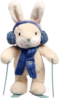 Мягкая игрушка Milo Toys Little Friend Зайчонок на лыжах. Синий шарф / 9905626