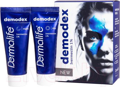 Набор косметики для лица Dermalife Demodex Гель дневной+Крем ночной (75мл+75мл)