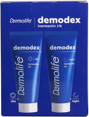 Набор косметики для лица Dermalife Demodex Гель дневной+Крем ночной (75мл+75мл)