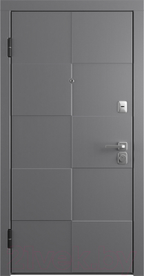 Входная дверь Belwooddoors Модель 10 210x90 левая (графит/палаццо 2 эмаль белый)