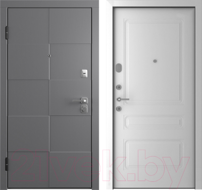 Входная дверь Belwooddoors Модель 10 210x90 левая (графит/роялти эмаль белый)