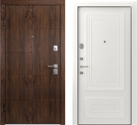 Входная дверь Belwooddoors Модель 10 210x90 левая (орех/палаццо 2 эмаль белый) - 