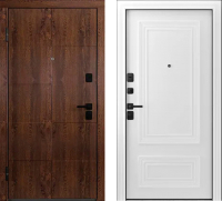 Входная дверь Belwooddoors Модель 10 210x90 Black левая (орех/палаццо 2 эмаль белый) - 