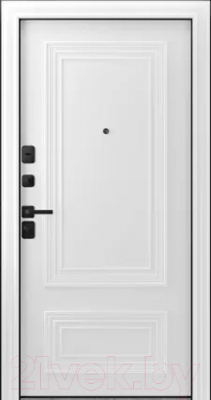 Входная дверь Belwooddoors Модель 10 210x90 Black левая (орех/палаццо 2 эмаль белый)