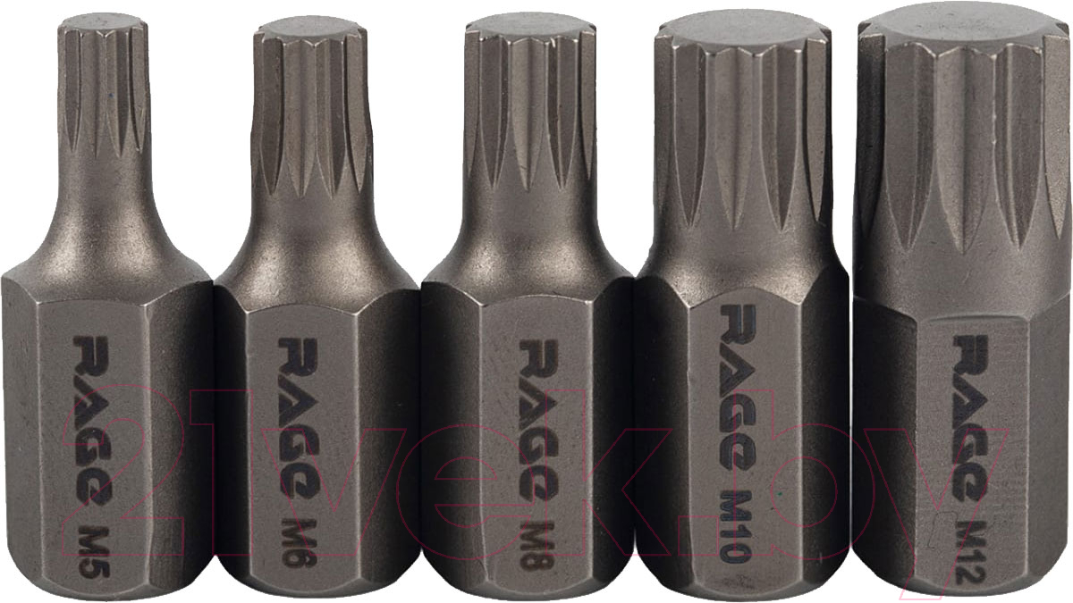 Набор бит Vira Rage Spline М5 6 8 10 12 30мм / 554440 (5шт)