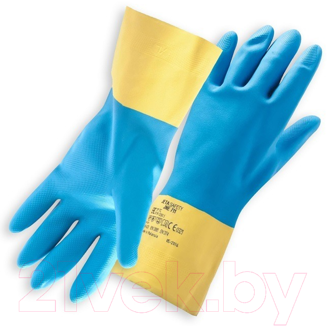 Перчатки защитные Jeta Safety К80 Щ50 / JNE711-09-L (р.9/L, желтый/голубой) — фото 4