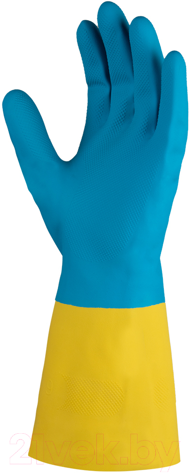 Перчатки защитные Jeta Safety К80 Щ50 / JNE711-10-XL (р.10/XL, желтый/голубой)
