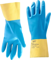 Перчатки защитные Jeta Safety К80 Щ50 / JNE711-11-XXL (р.11, желтый/голубой) - 
