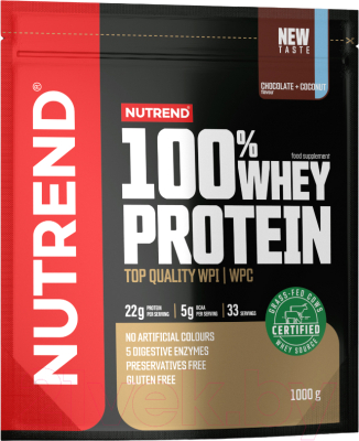 Протеин Nutrend 100% Whey Protein (1кг, шоколад/кокос)