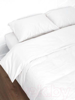 Комплект постельного белья Loon Эмили 90x200/50x70 / КПБ.Б-1.5-50-1 (белый, на резинке)