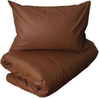 Комплект постельного белья Loon Эмили 90x200/50x70 / КПБ.Б-1.5-50-7 (коричневый, на резинке) - 