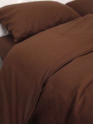 Комплект постельного белья Loon Эмили 90x200/50x70 / КПБ.Б-1.5-50-7 (коричневый, на резинке)