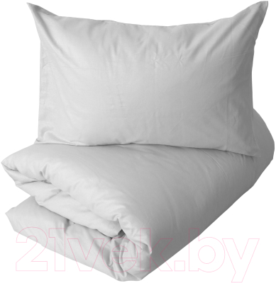Комплект постельного белья Loon Эмили 90x200/50x70 / КПБ.Б-1.5-50-2 (светло-серый, на резинке)