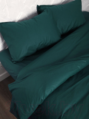 Комплект постельного белья Loon Эмили 90x200/50x70 / КПБ.Б-1.5-50-10 (темно-бирюзовый, на резинке)