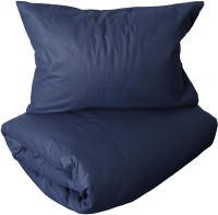 Комплект постельного белья Loon Эмили 90x200/50x70 / КПБ.Б-1.5-50-9 (темно-синий, на резинке) - 