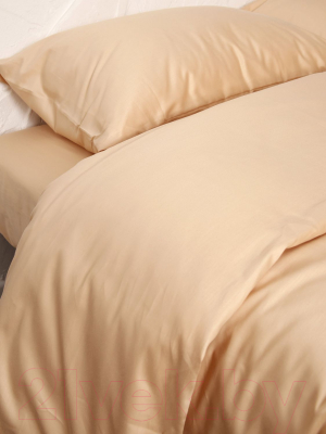 Комплект постельного белья Loon Аделина 90x200/50x70 / КПБ.С-1.5-50-1 (бежевый, на резинке)