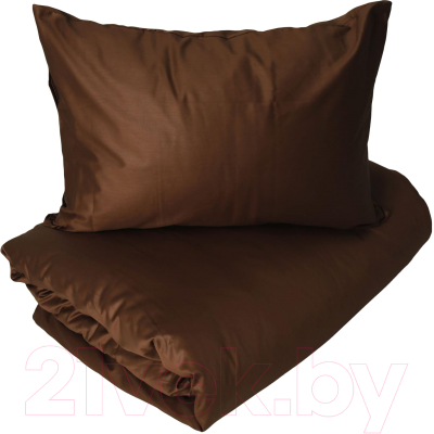 Комплект постельного белья Loon Аделина 90x200/50x70 / КПБ.С-1.5-50-8 (коричневый, на резинке)