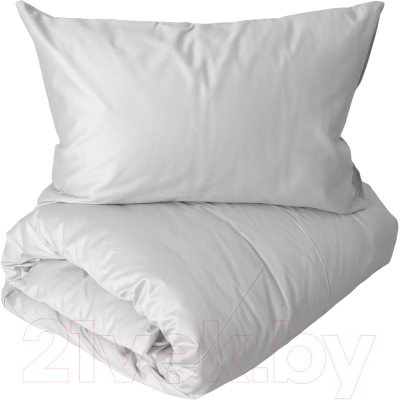 Комплект постельного белья Loon Аделина 90x200/50x70 / КПБ.С-1.5-50-3 (светло-серый, на резинке)