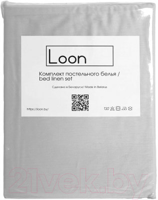 Комплект постельного белья Loon Аделина 90x200/50x70 / КПБ.С-1.5-50-3 (светло-серый, на резинке)