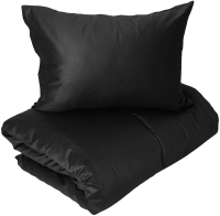 Комплект постельного белья Loon Аделина 90x200/50x70 / КПБ.С-1.5-50-9 (черный, на резинке) - 