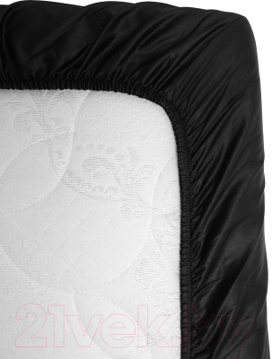 Комплект постельного белья Loon Аделина 90x200/50x70 / КПБ.С-1.5-50-9 (черный, на резинке)