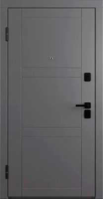 Входная дверь Belwooddoors Модель 8 210x90 Black левая (графит/Arvika эмаль белый)