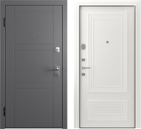 Входная дверь Belwooddoors Модель 8 210x90 левая (графит/палаццо 2 эмаль белый) - 