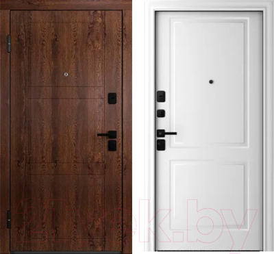 Входная дверь Belwooddoors Модель 8 210x90 Black левая (орех/Alta эмаль белый)