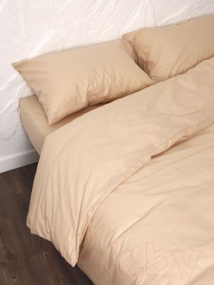 Комплект постельного белья Loon Эмили 90x200/70x70 / КПБ.Б-1.5-70-4 (бежевый, на резинке)