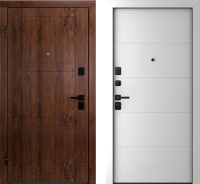 Входная дверь Belwooddoors Модель 8 210x90 Black левая (орех/Arvika эмаль белый) - 