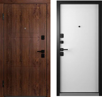 Входная дверь Belwooddoors Модель 8 210x90 Black левая (орех/Avesta эмаль белый) - 
