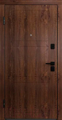 Входная дверь Belwooddoors Модель 8 210x90 Black левая (орех/Avesta эмаль белый)