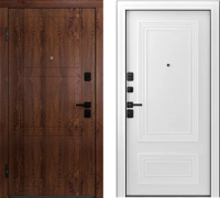 Входная дверь Belwooddoors Модель 8 210x90 Black левая (орех/палаццо 2 эмаль белый) - 