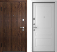 Входная дверь Belwooddoors Модель 8 210x90 левая (орех/роялти эмаль белый) - 