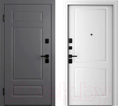 Входная дверь Belwooddoors Модель 9 210x90 Black левая (графит/Alta эмаль белый)