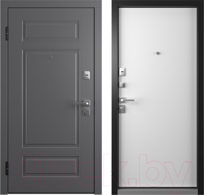 Входная дверь Belwooddoors Модель 9 210x90 левая (графит/Avesta эмаль белый)