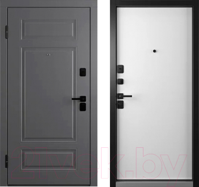 Входная дверь Belwooddoors Модель 9 210x90 Black левая (графит/Avesta эмаль белый)