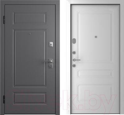 Входная дверь Belwooddoors Модель 9 210x90 левая (графит/роялти эмаль белый)