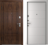 Входная дверь Belwooddoors Модель 9 210x90 левая (орех/Arvika эмаль белый) - 